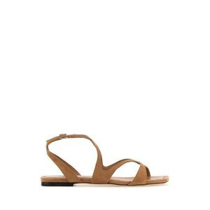 JIMMY CHOO Women's Flat Sandals with Ankle Strap Women CAMEL